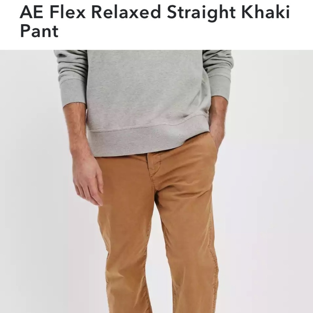 AE Flex Relaxed Straight Khaki Pant